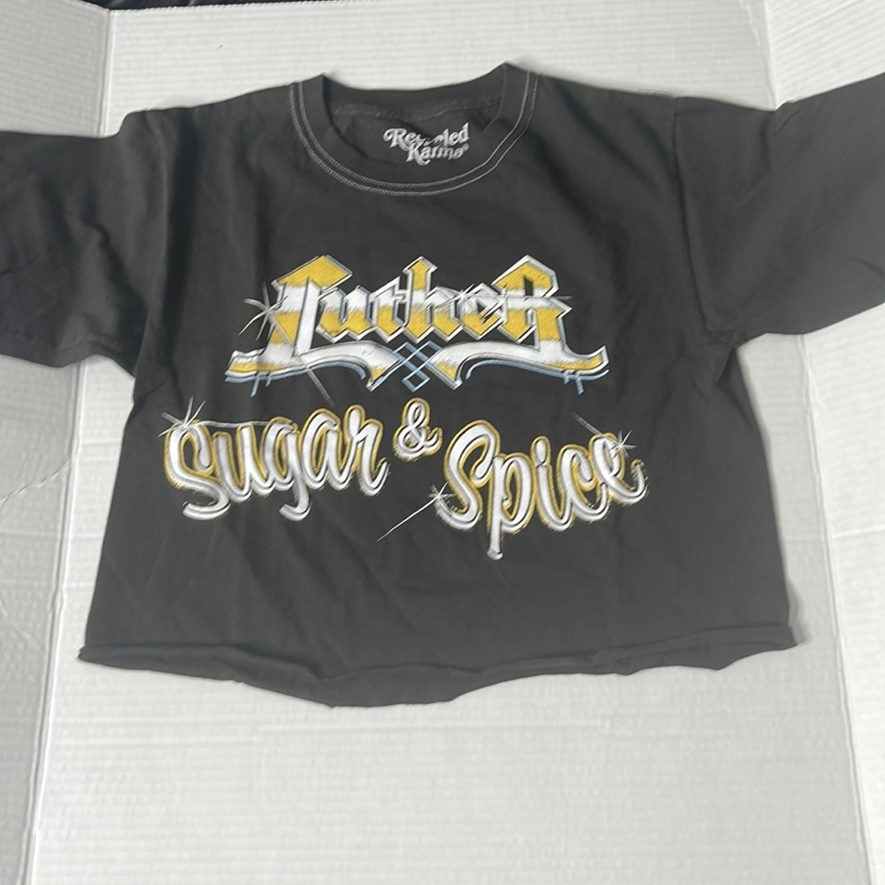 Recycled Karma Luther Vandross Crop tee new